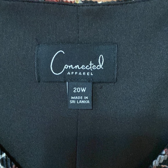 Connected Apparel floral crinkle tiered pleated sheath dress, plus size 20W - Picture 11 of 15